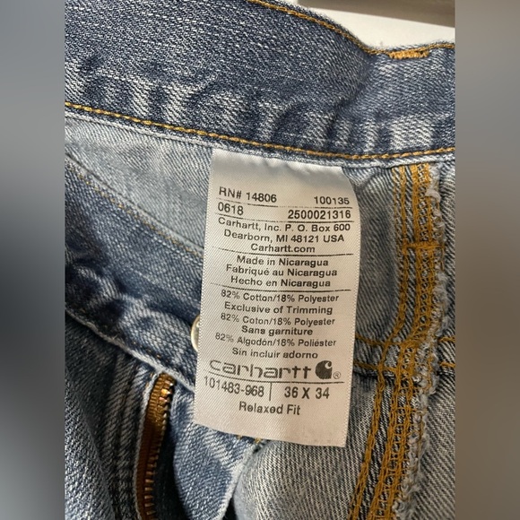 Carhartt Men's Blue Jeans Relaxed Fit - Picture 3 of 7